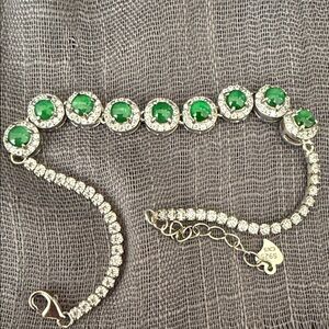 Elegant Green and Silver Bracelet